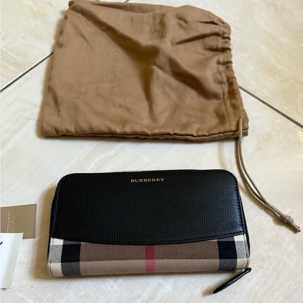 Burberry Elmore Check Canvas & LeatherWallet